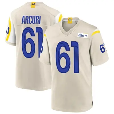Men's Game AJ Arcuri Los Angeles Rams Bone Jersey