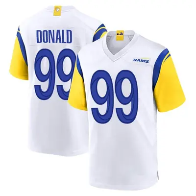 Men's Game Aaron Donald Los Angeles Rams White Jersey