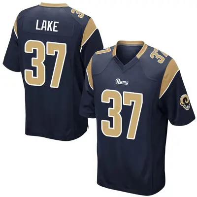 Men's Game Quentin Lake Los Angeles Rams Navy Team Color Jersey