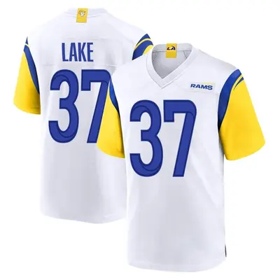 Men's Game Quentin Lake Los Angeles Rams White Jersey