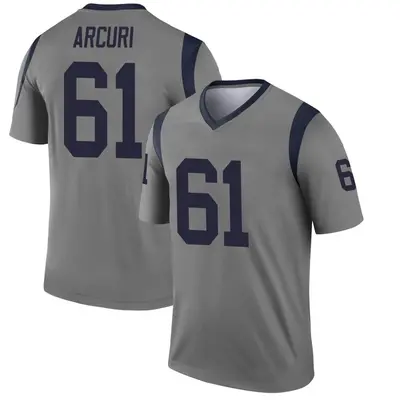 Men's Legend AJ Arcuri Los Angeles Rams Gray Inverted Jersey