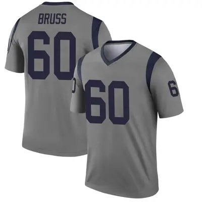 Men's Legend Logan Bruss Los Angeles Rams Gray Inverted Jersey