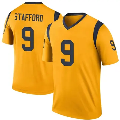 Men's Legend Matthew Stafford Los Angeles Rams Gold Color Rush Jersey