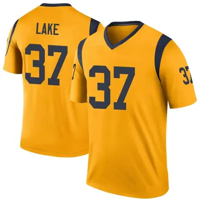 Men's Legend Quentin Lake Los Angeles Rams Gold Color Rush Jersey