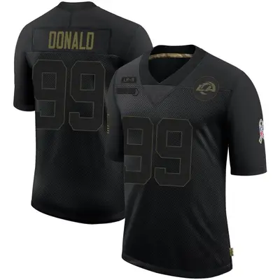 Men's Limited Aaron Donald Los Angeles Rams Black 2020 Salute To Service Jersey
