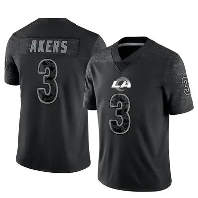 Men's Limited Cam Akers Los Angeles Rams Black Reflective Jersey