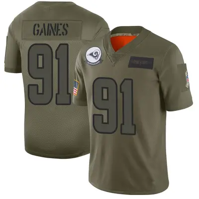 Men's Limited Greg Gaines Los Angeles Rams Camo 2019 Salute to Service Jersey