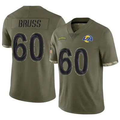 Men's Limited Logan Bruss Los Angeles Rams Olive 2022 Salute To Service Jersey