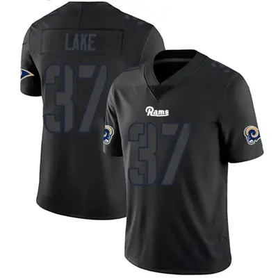Men's Limited Quentin Lake Los Angeles Rams Black Impact Jersey