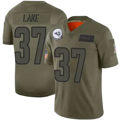 Men's Limited Quentin Lake Los Angeles Rams Camo 2019 Salute to Service Jersey