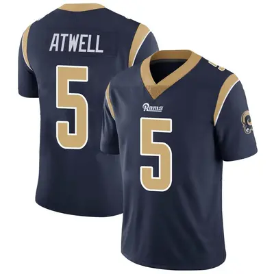 Men's Limited Tutu Atwell Los Angeles Rams Navy Team Color Vapor Untouchable Jersey