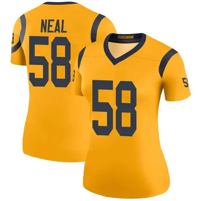 Women's Legend Elias Neal Los Angeles Rams Gold Color Rush Jersey