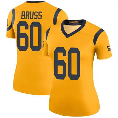Women's Legend Logan Bruss Los Angeles Rams Gold Color Rush Jersey