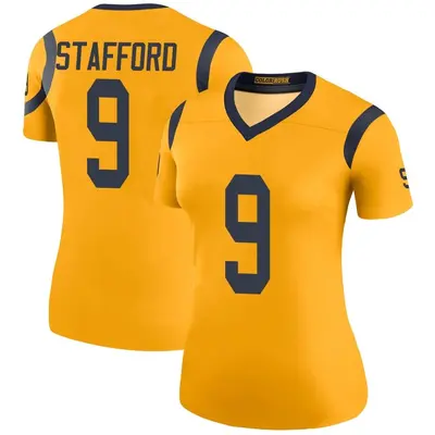 Women's Legend Matthew Stafford Los Angeles Rams Gold Color Rush Jersey