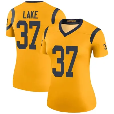 Women's Legend Quentin Lake Los Angeles Rams Gold Color Rush Jersey