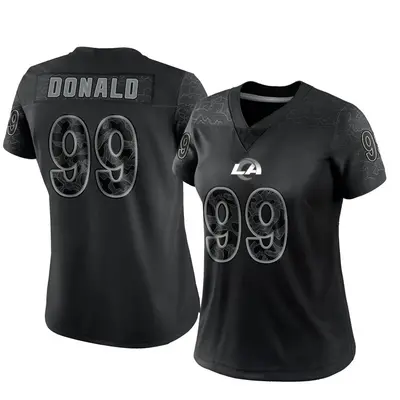 Women's Limited Aaron Donald Los Angeles Rams Black Reflective Jersey