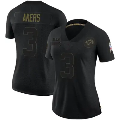 Women's Limited Cam Akers Los Angeles Rams Black 2020 Salute To Service Jersey