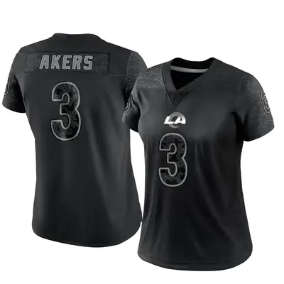 Women's Limited Cam Akers Los Angeles Rams Black Reflective Jersey
