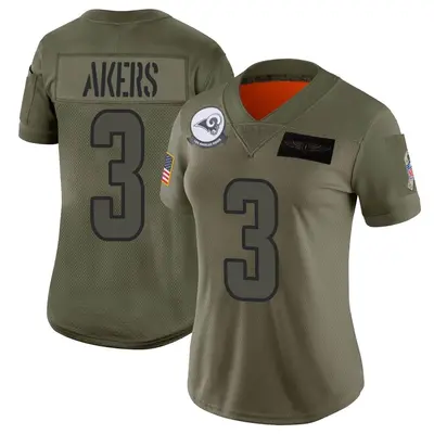 Women's Limited Cam Akers Los Angeles Rams Camo 2019 Salute to Service Jersey