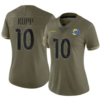 Women's Limited Cooper Kupp Los Angeles Rams Olive 2022 Salute To Service Jersey
