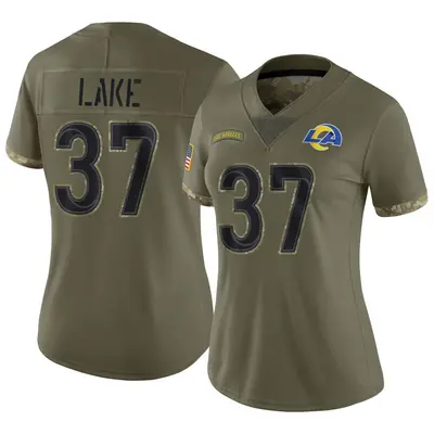 Women's Limited Quentin Lake Los Angeles Rams Olive 2022 Salute To Service Jersey