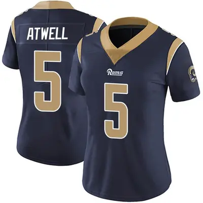 Women's Limited Tutu Atwell Los Angeles Rams Navy Team Color Vapor Untouchable Jersey