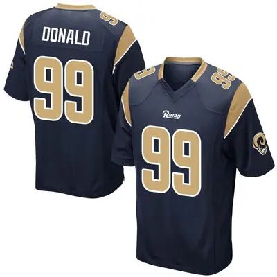 Youth Game Aaron Donald Los Angeles Rams Navy Team Color Jersey