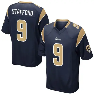 Youth Game Matthew Stafford Los Angeles Rams Navy Team Color Jersey