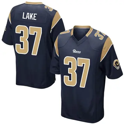 Youth Game Quentin Lake Los Angeles Rams Navy Team Color Jersey