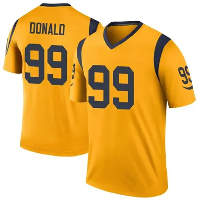 Youth Legend Aaron Donald Los Angeles Rams Gold Color Rush Jersey