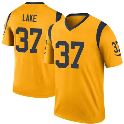 Youth Legend Quentin Lake Los Angeles Rams Gold Color Rush Jersey