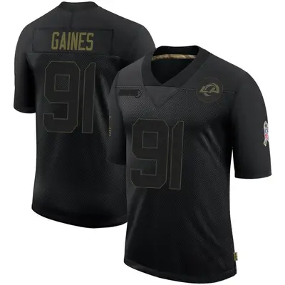Youth Limited Greg Gaines Los Angeles Rams Black 2020 Salute To Service Jersey
