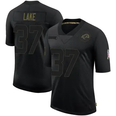 Youth Limited Quentin Lake Los Angeles Rams Black 2020 Salute To Service Jersey